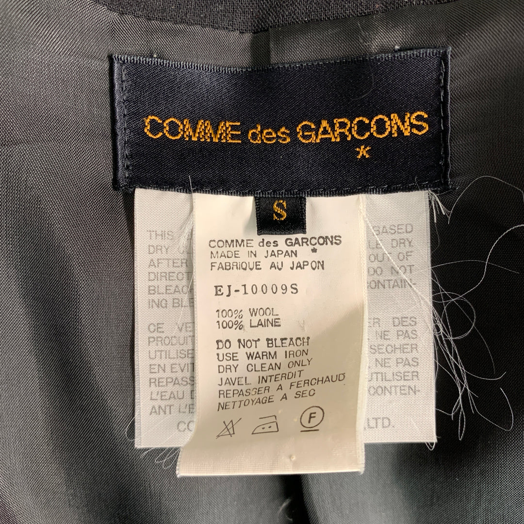 COMME des GARCONS Size S Black Wool Open Front Jacket