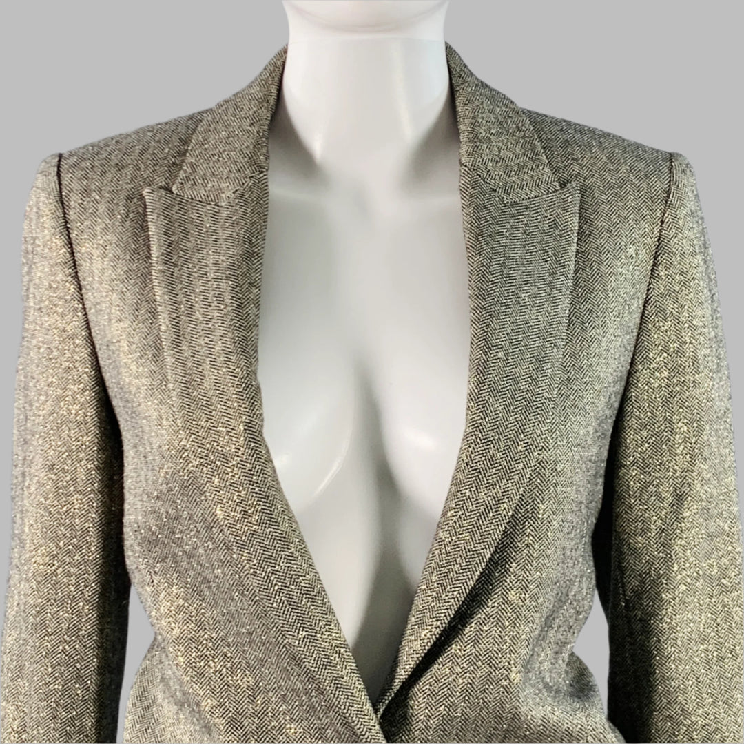 ZADIG & VOLTAIRE Size S Gold Black Acrylic Blend Herringbone Pantsuit
