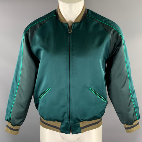 LEVI'S Size XS Green Pink Polyester Reversible Bomber Jacket