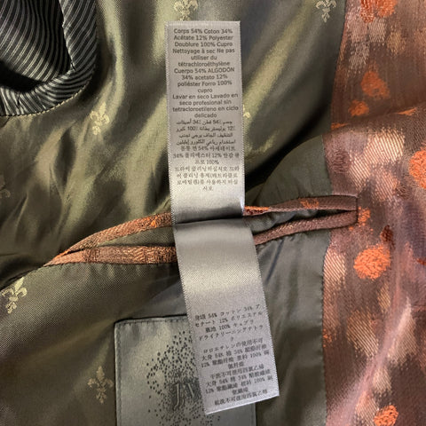 JOHN VARVATOS Size 46 Brown Orange Abstract Cotton Blend Blazer Jacket
