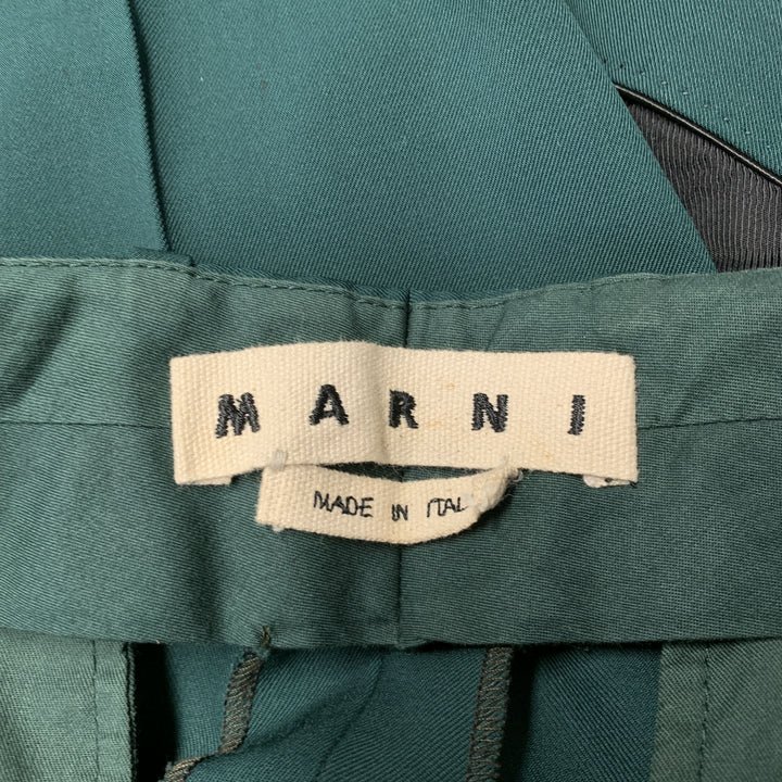 MARNI Size 38 Green Wool Blend Notch Lapel Suit