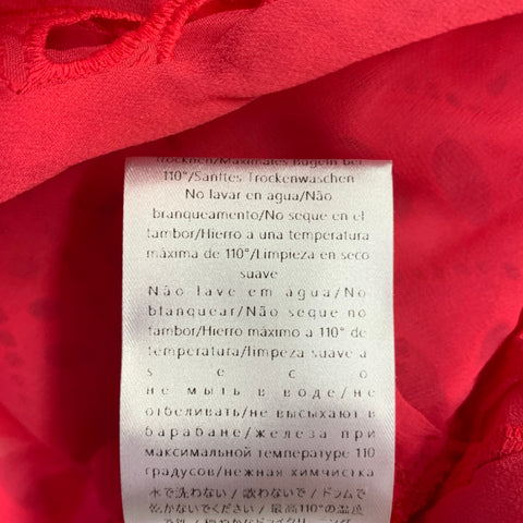 GIAMBATTISTA VALLI Size 4 Fuchsia Pink Cotton Eyelet Pleated Long Dress