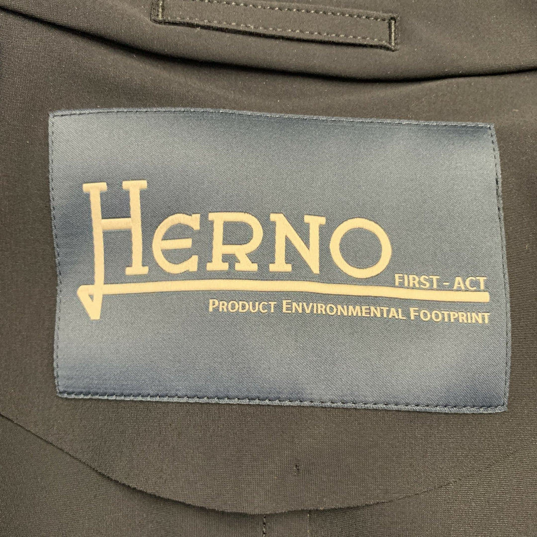 HERNO Size 8 Black Nylon Blend Single breasted Jacket