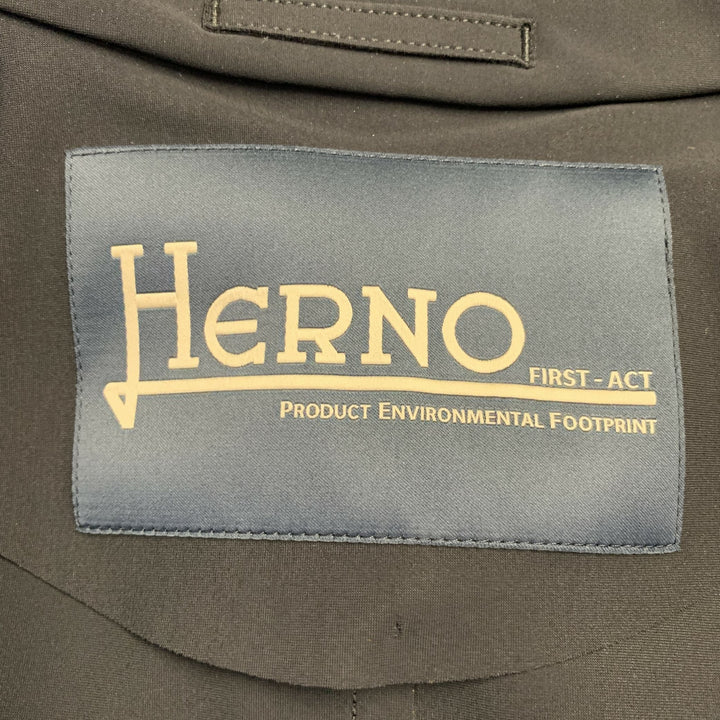 HERNO Size 8 Black Nylon Blend Single breasted Jacket