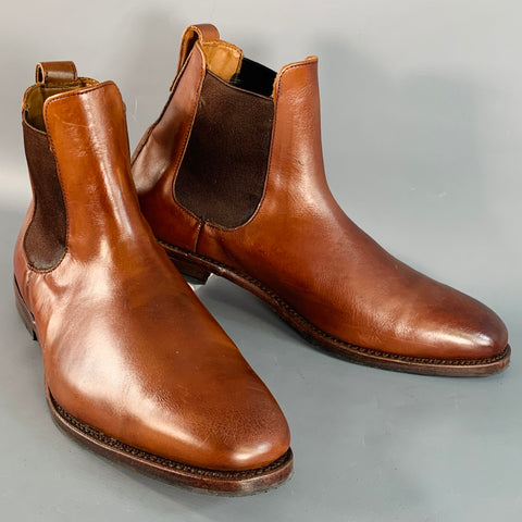 ALLEN EDMONDS Size 11 Liverpool Brown Leather Ankle Chelsea Boots