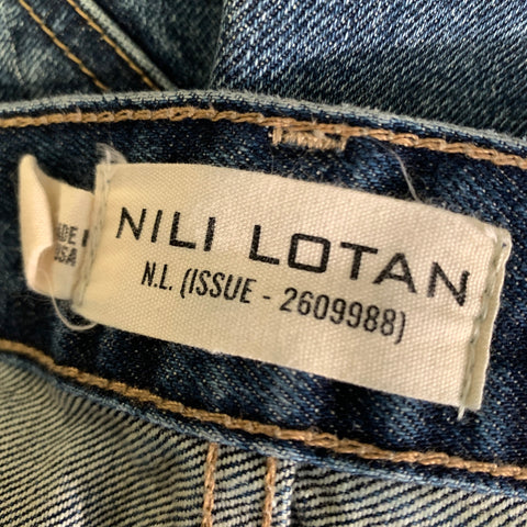 NILI LOTAN Size 32 Blue Cotton Straight leg Jeans