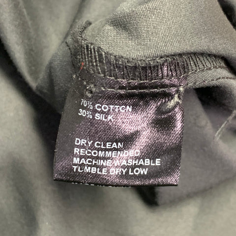 CYNTHIA ROWLEY Size XS Black Cotton Silk Satin Ruffled Button Up Shirt