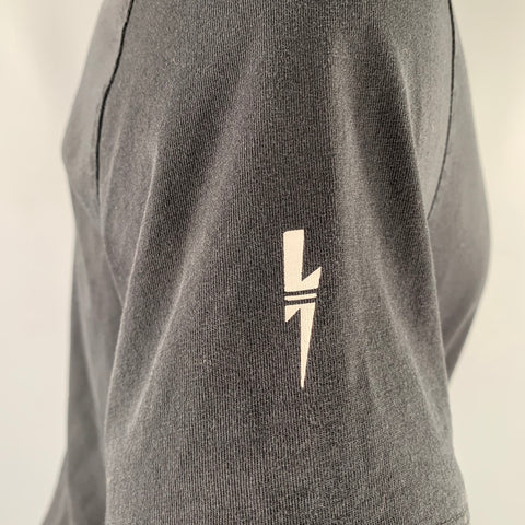 NEIL BARRETT Size M Black Red Mixed Fabrics Short Sleeve T-shirt