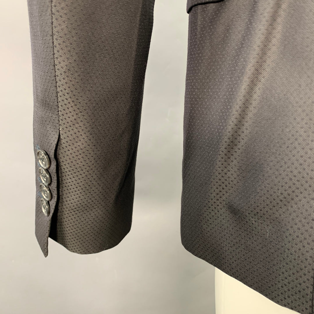JOHN RICHMOND Size 38 Black Nailhead Wool Blend Notch Lapel Sport Coat