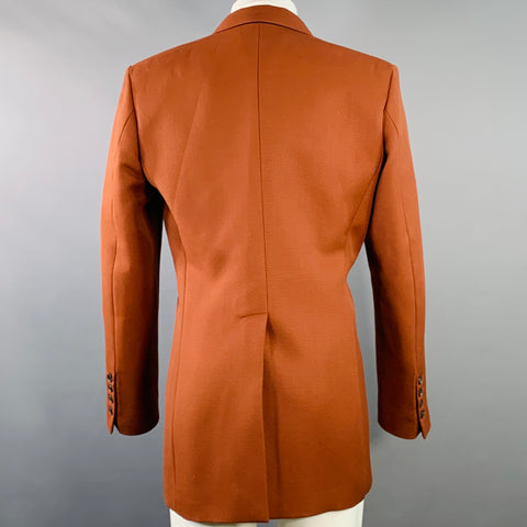 EGONLAB Size 40 Rust Brown Wool Hook Eye Notch Lapel Sport Coat