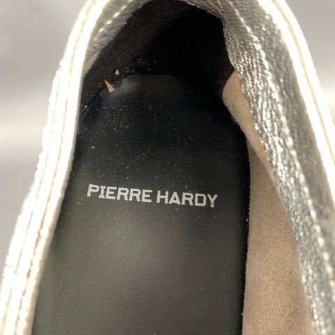 PIERRE HARDY Size 7.5 Silver Metallic Leather Slip On Loafers