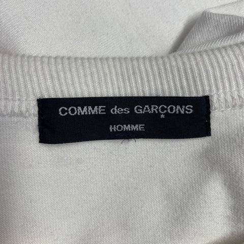 COMME des GARCONS HOMME 2021 Size XL White Green Mixed Fabrics Cotton T-shirt