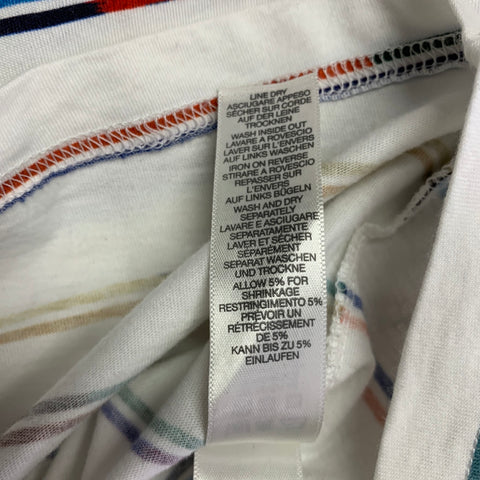 PS by PAUL SMITH Size L White Multi Color Stripe Cotton Crew Neck T-shirt