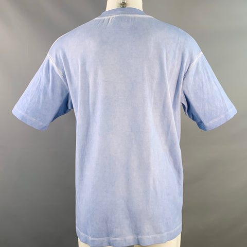 DRO'LE DE MONSIEUR Size M Blue Dyed Cotton Jersey Crew Neck T-shirt