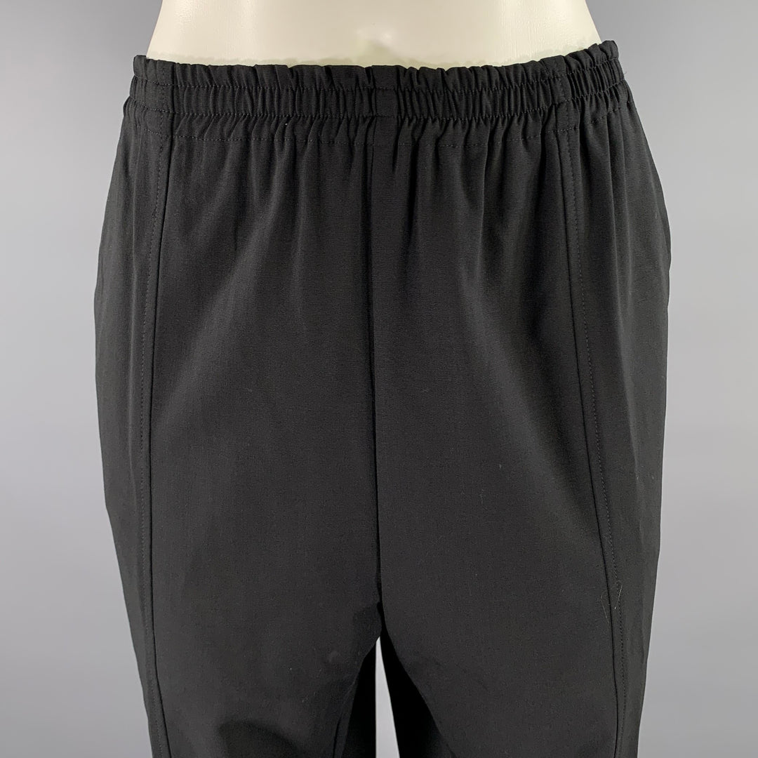 ESKANDAR Size XL Black Wool Elastane Pants