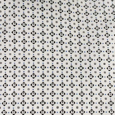 VERSACE Size XL White Black Geometric Cotton Blend Long Sleeve Shirt