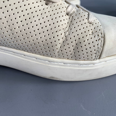 PS by PAUL SMITH Size 12 Grey Stone Perforated Leather Cap Toe Sneakers