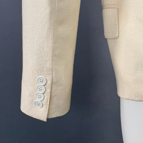 DOLCE & GABBANA Size 38 Regular Cream Textured Virgin Wool Sport Coat