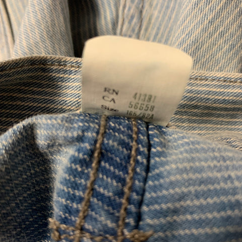 RRL by RALPH LAUREN S2025 Size 32 Blue White 7829597030001 Pinstripe Casual Pants