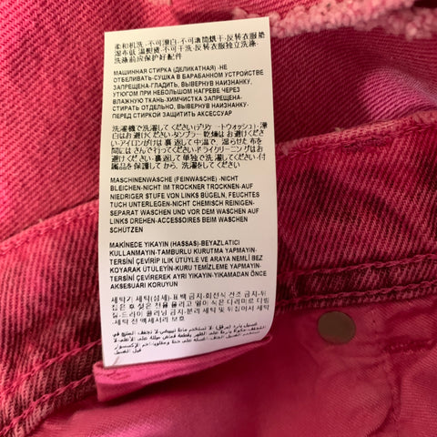 VERSACE Pre FW2023 Size 25 Pink Cotton Wide Leg Jeans