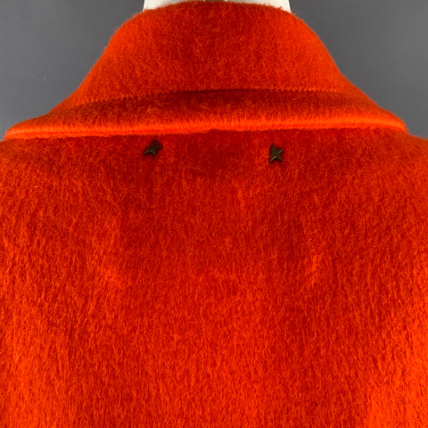 GOLDEN GOOSE Size M Orange Wool Blend Notch Lapel Coat