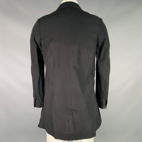 ATTACHMENT Size M Black Wool Linen Peak Lapel Sport Coat