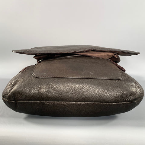 FREE PEOPLE Brown Crackled Leather Shoulder Bag