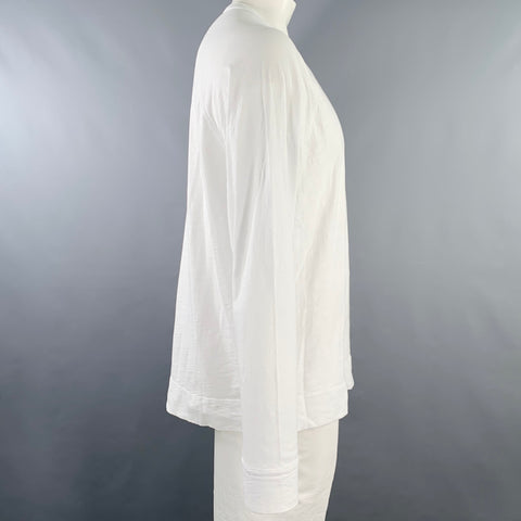 JAMES PERSE Size XL White Cotton Crew Neck Long Sleeve T-shirt