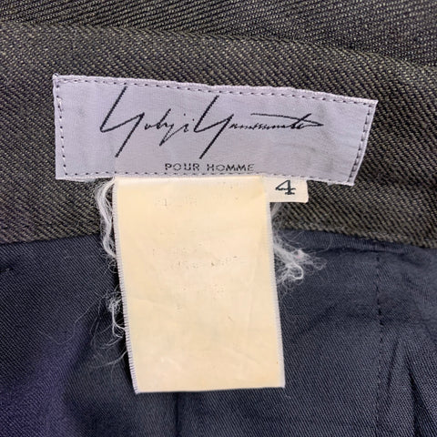 YOHJI YAMAMOTO Size XL Green Wide Leg Dress Pants