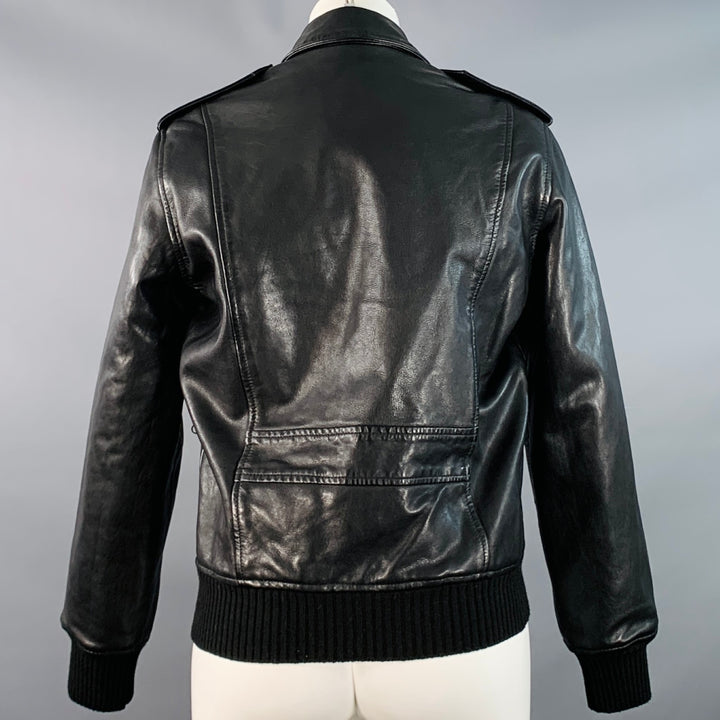 ZADIG & VOLTAIRE Size XS Luka Black Lambskin Leather Bomber Jacket