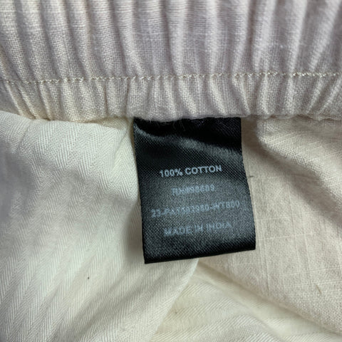 TODD SNYDER Size M Beige Multi Color Embroidery Cotton Drawstring Shorts
