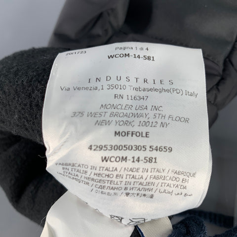 MONCLER Black Nylon Mitten Gloves