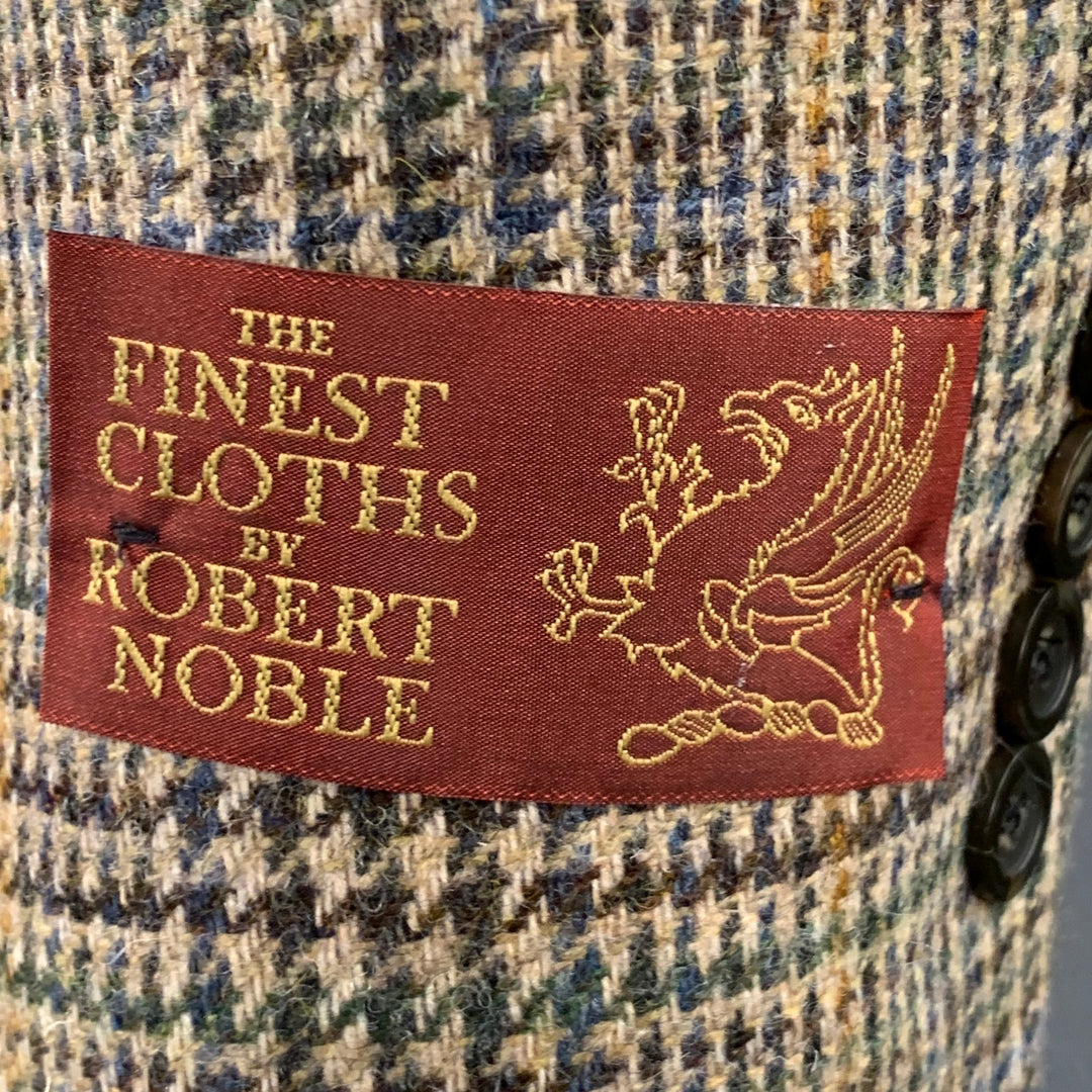 O'CONNELL'S Size 42 Long Brown Green Glenplaid Wool Sport Coat