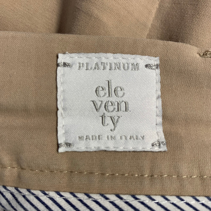 ELEVENTY Size 31 Khaki Cotton Blend Straight Casual Pants