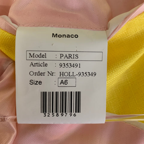 KLEIN EPSTEIN & PARKER Manteau à revers cranté en lin uni jaune, taille M
