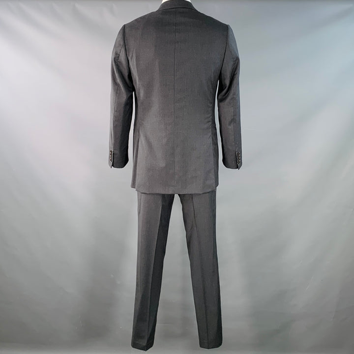 ISAIA Size 42 Regular Grey Wool Twill Notch Lapel Suit