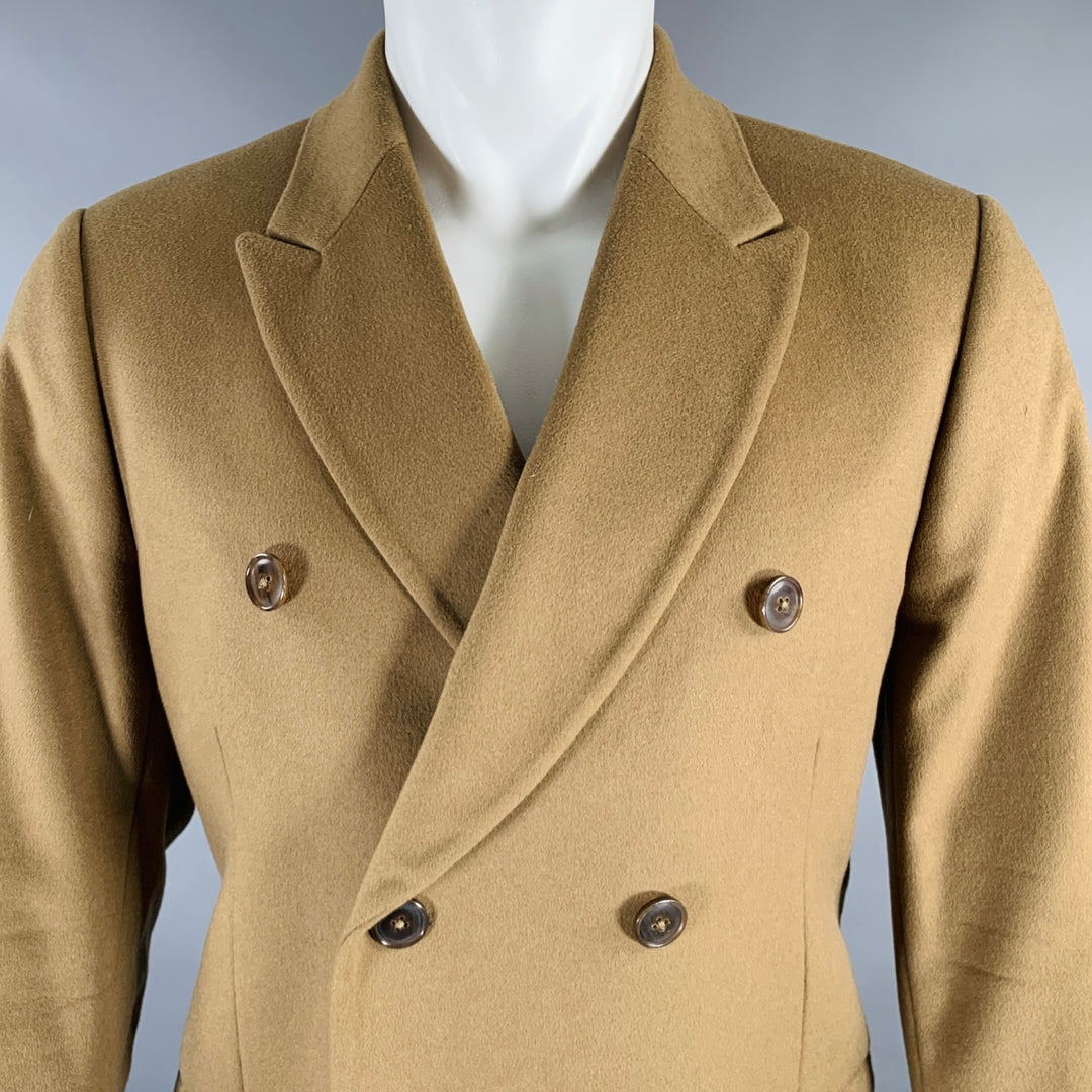 PAUL SMITH Size 40 Taupe Wool Cashmere Peak Lapel Coat