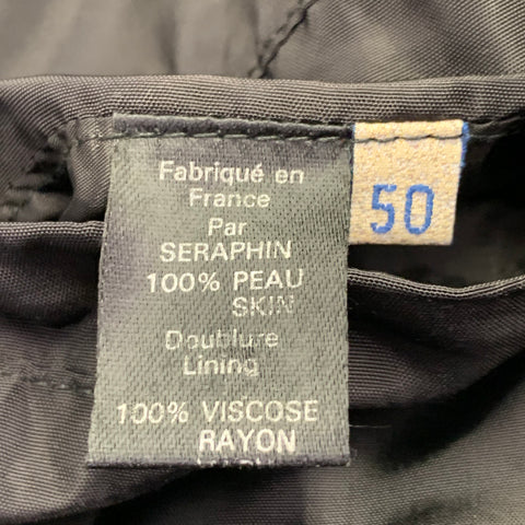 SERAPHIN Size 40 Black Reversible Leather Zip Up Coat
