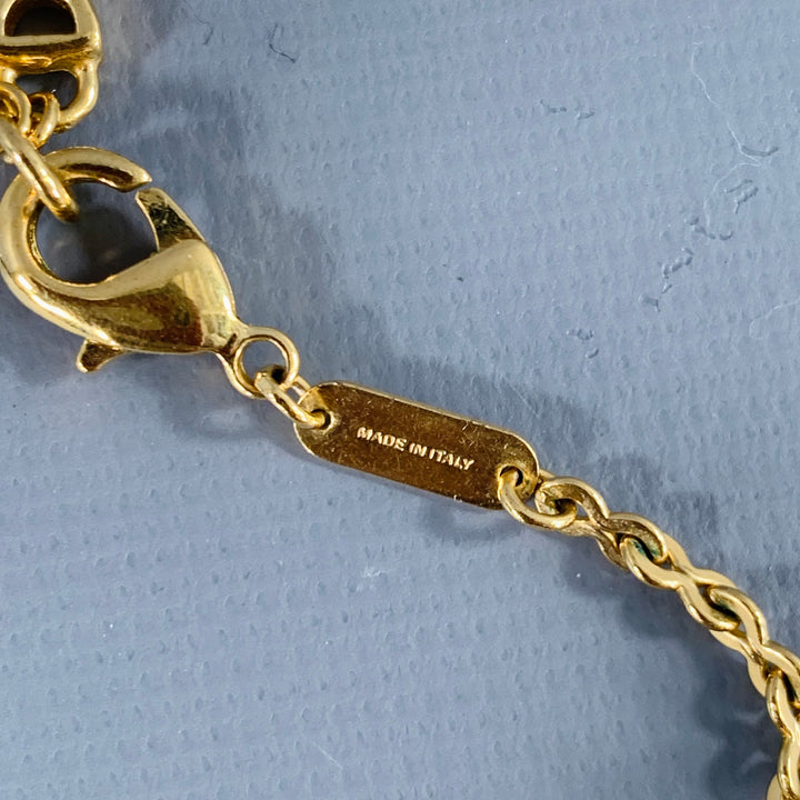 DOLCE & GABBANA Gold Chain Link Metal DG Pendant Necklace