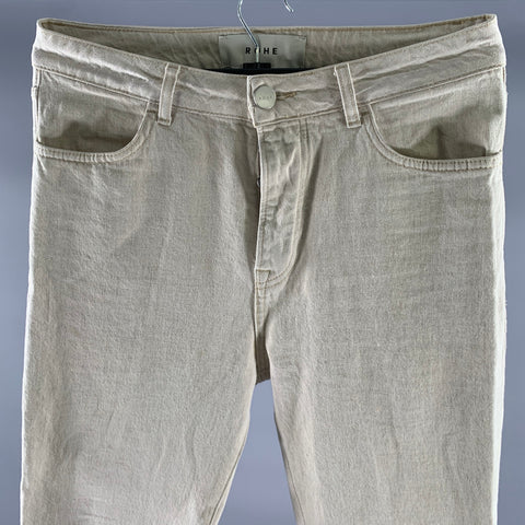 RÓHE Size 30 Cream Tan Hemp Cotton Button Fly Jeans