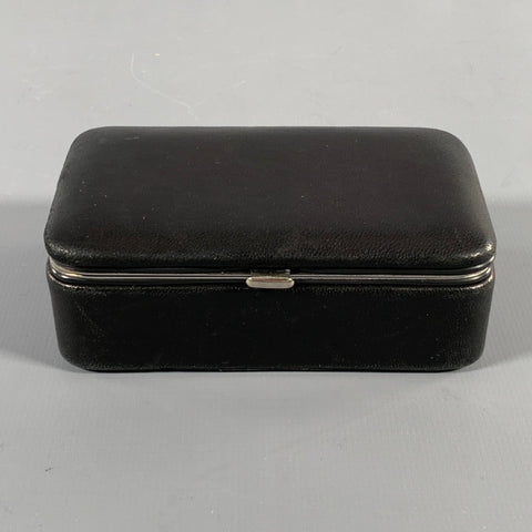 F.HAMMANN Black Silver Leather Jewelry Case Bags & Leather Goods