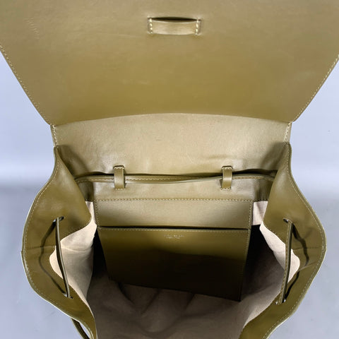 MANSUR GAVRIEL Olive Contrast Stitch Leather Backpack Bags