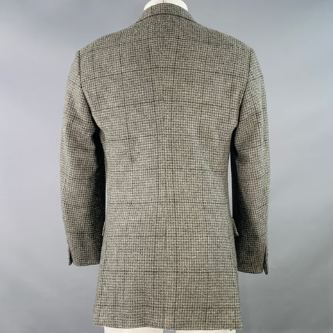 RALPH LAUREN Taille 38 Regular Gris Clair Carreaux Cachemire Veste Sport