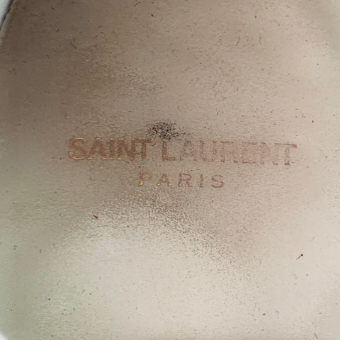 SAINT LAURENT Size 9 White Leather Lace-Up Low Top Sneakers
