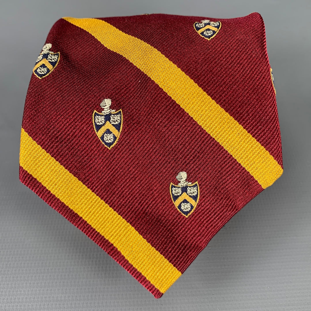 POLO by RALPH LAUREN Burgundy Gold Crest Silk Tie
