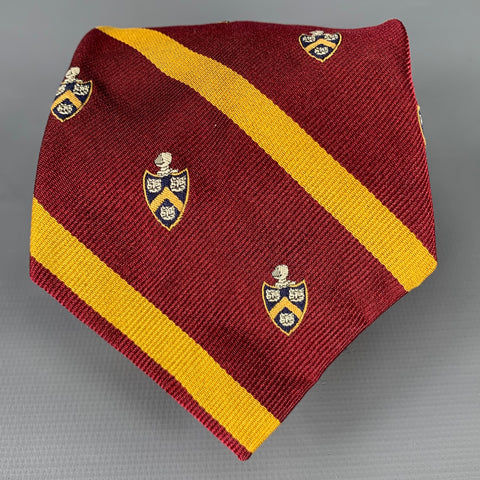 POLO by RALPH LAUREN Burgundy Gold Crest Silk Tie