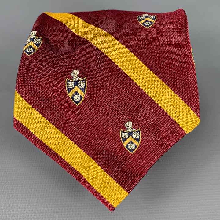 POLO by RALPH LAUREN Burgundy Gold Crest Silk Tie