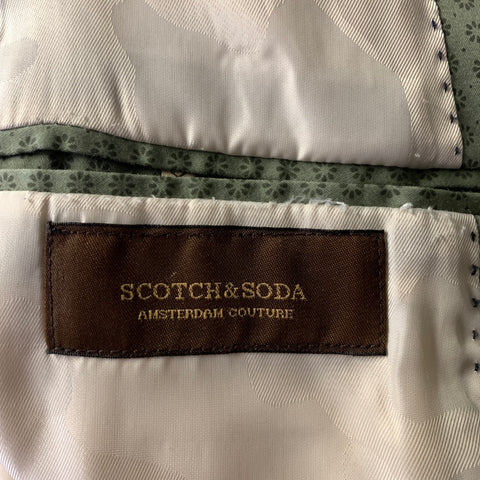 SCOTCH AND SODA Size S Green Foulard Cotton Elastane Sport Coat
