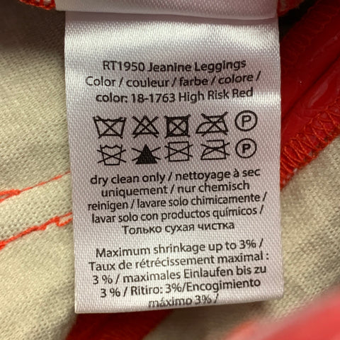 ROTATE Size 2 Jeanine Red Faux Leather Croc Embossed Tapered Casual Pants