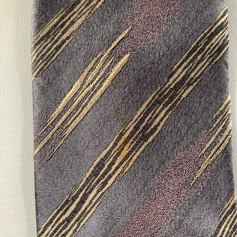 ISSEY MIYAKE Purple Tan Jacquard Silk Tie
